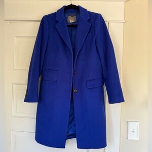 J Crew festive blue wool pea coat size 6